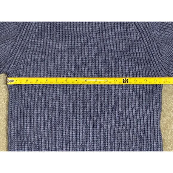 NEW Women's Turtleneck Knit Sweater Open Shoulder Blue Sz Large Souk & Sepia NWT - Picture 4 of 5